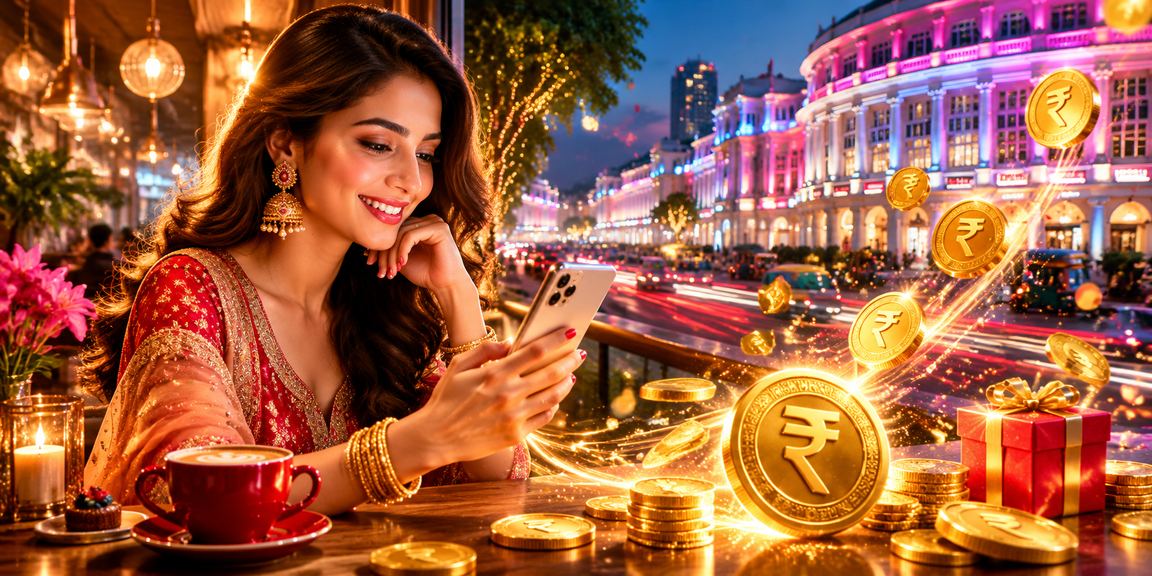 Indian player making payment via mobile UPI wallet and earning bonus